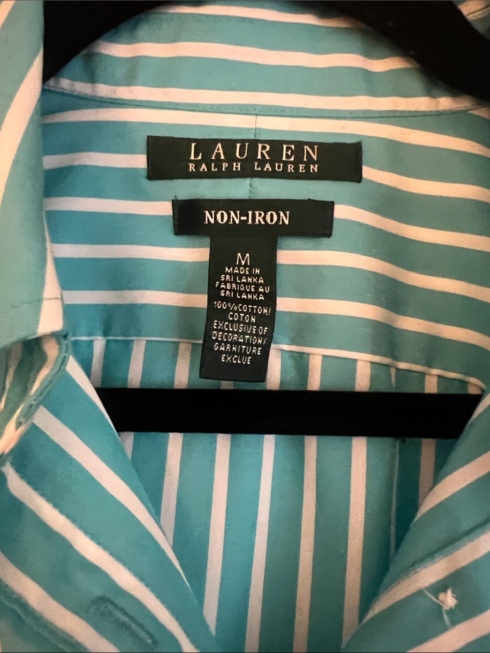 Ralph Lauren Teal and White Vertical Stripe Shirt - Picture 2 of 7